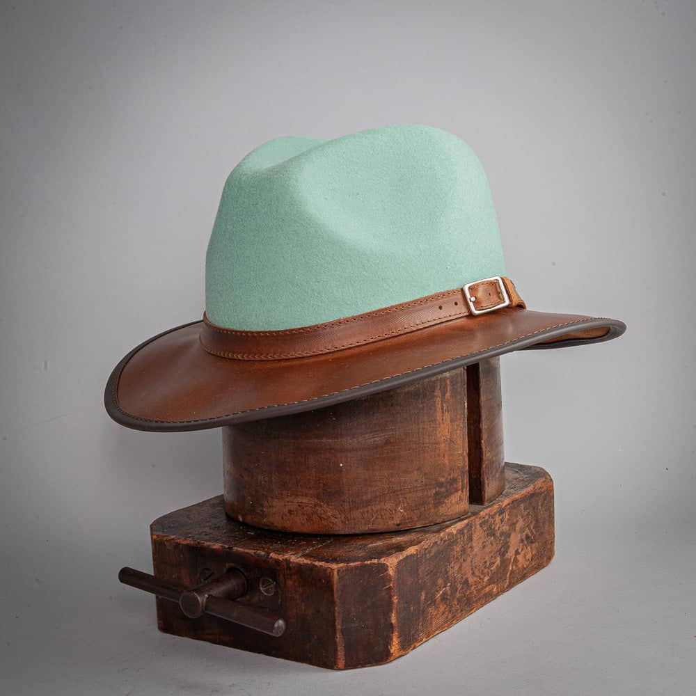 Summit Sage Felt Leather Fedora Hat by American Hat Makers