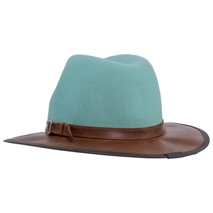 Summit Sage Leather Felt Fedora Hat by American Hat Makers