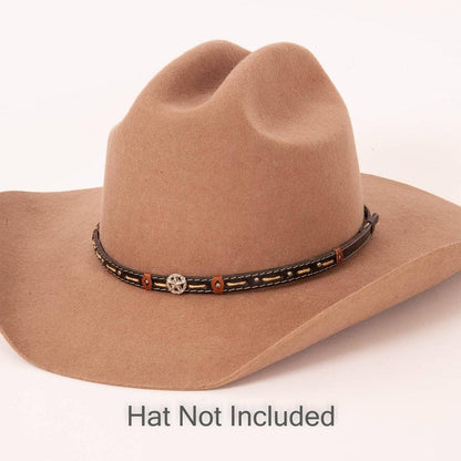 Teton Black Hat Band on a brown felt hat