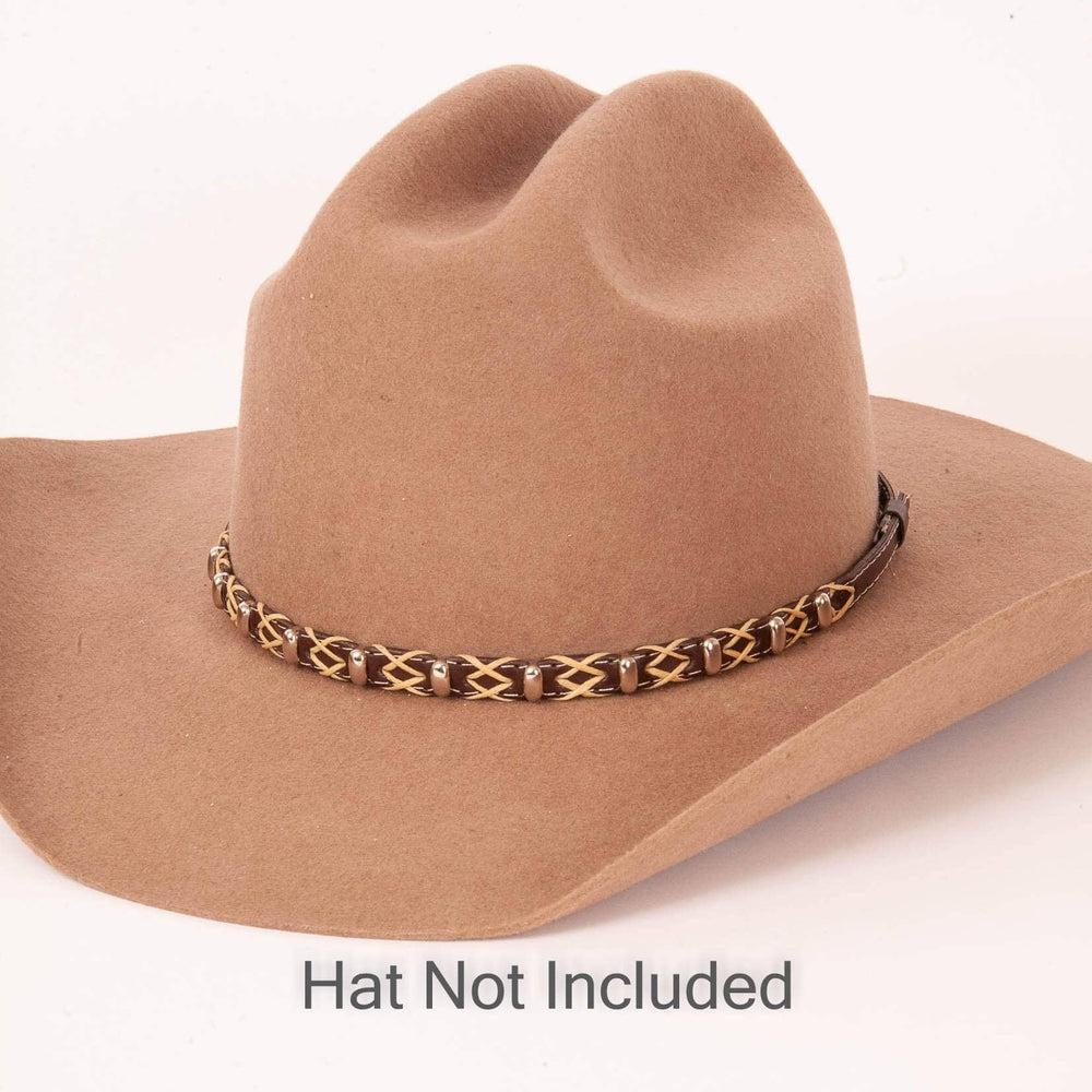 Tombstone Brown Hat Band on a brown felt hat