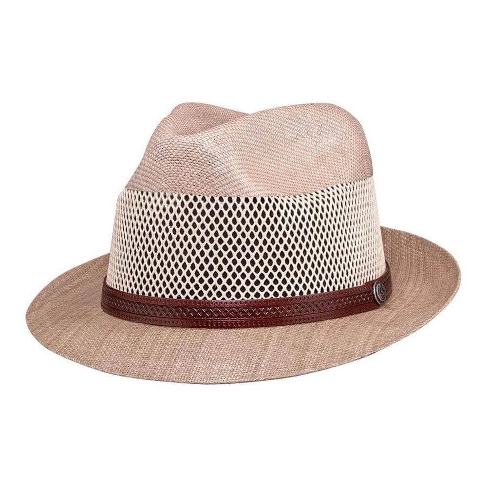 Tuscany Tan Straw Fedora Hat by American Hat Makers