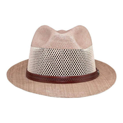 Tuscany Tan Straw Fedora Hat by American Hat Makers