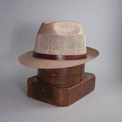 Tuscany Tan Straw Fedora Hat by American Hat Makers