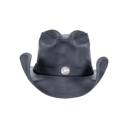 Western Black Leather Cowboy Hat with 3" Brim and 4" Crown  by American Hat Makers